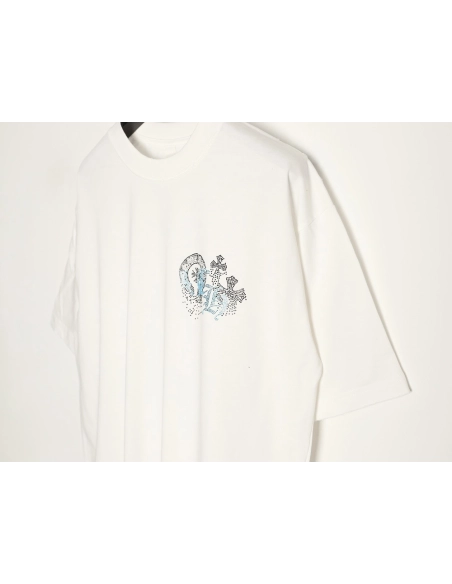 Chrome Hearts Sanskrit Diamond-Embellished Short-Sleeve T-Shirt,Chrome Hearts