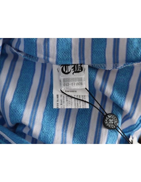 Chrome Hearts Striped Polo Long-Sleeve T-Shirt,Chrome Hearts
