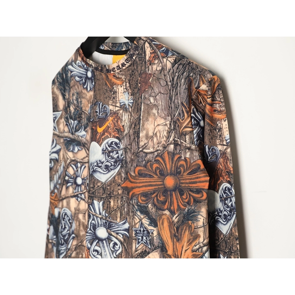 Chrome Hearts x Nike x Nocta Collab All-Over Print Long-Sleeve T-Shirt,Chrome Hearts