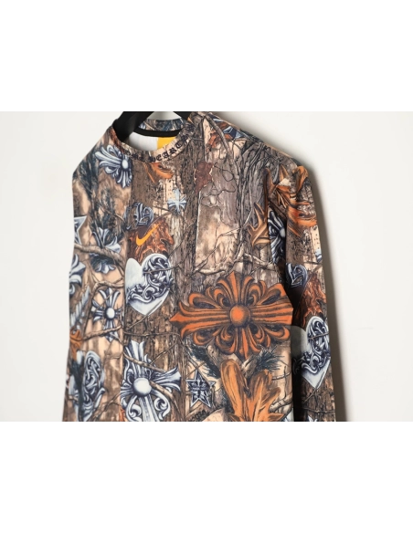 Chrome Hearts x Nike x Nocta Collab All-Over Print Long-Sleeve T-Shirt,Chrome Hearts