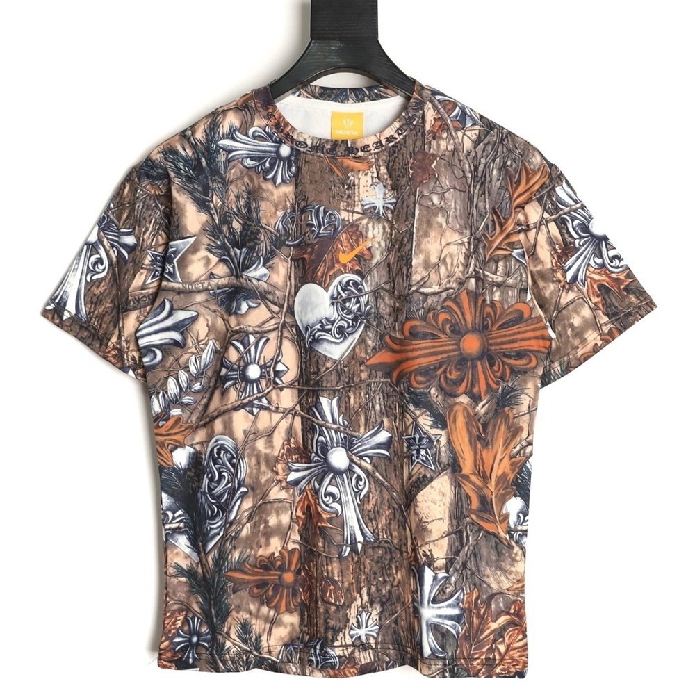 Chrome Hearts x Nike x Nocta Collab All-Over Print Short-Sleeve T-Shirt,Chrome Hearts