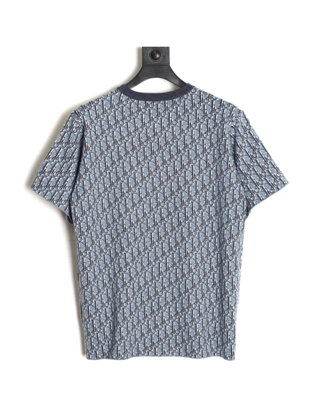 Dior Blue All-Over Jacquard Short-Sleeve T-Shirt,Dior