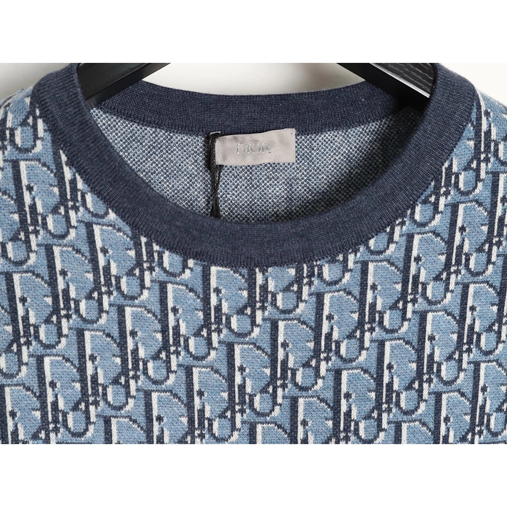 Dior Blue All-Over Jacquard Short-Sleeve T-Shirt,Dior