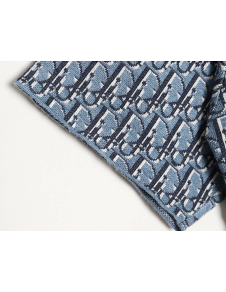 Dior Blue All-Over Jacquard Short-Sleeve T-Shirt,Dior