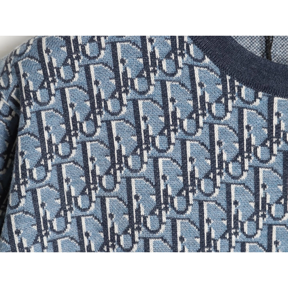Dior Blue All-Over Jacquard Short-Sleeve T-Shirt,Dior
