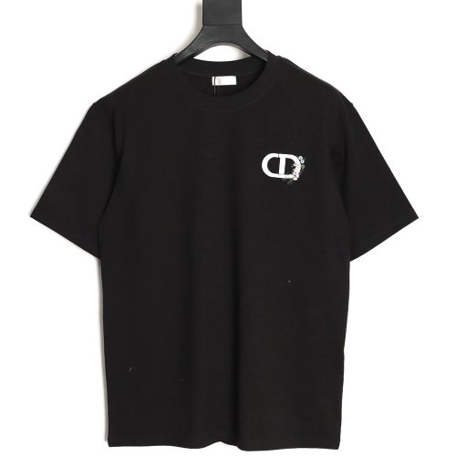 Dior CD letter floral embroidered short-sleeved shirt TSK1,Dior