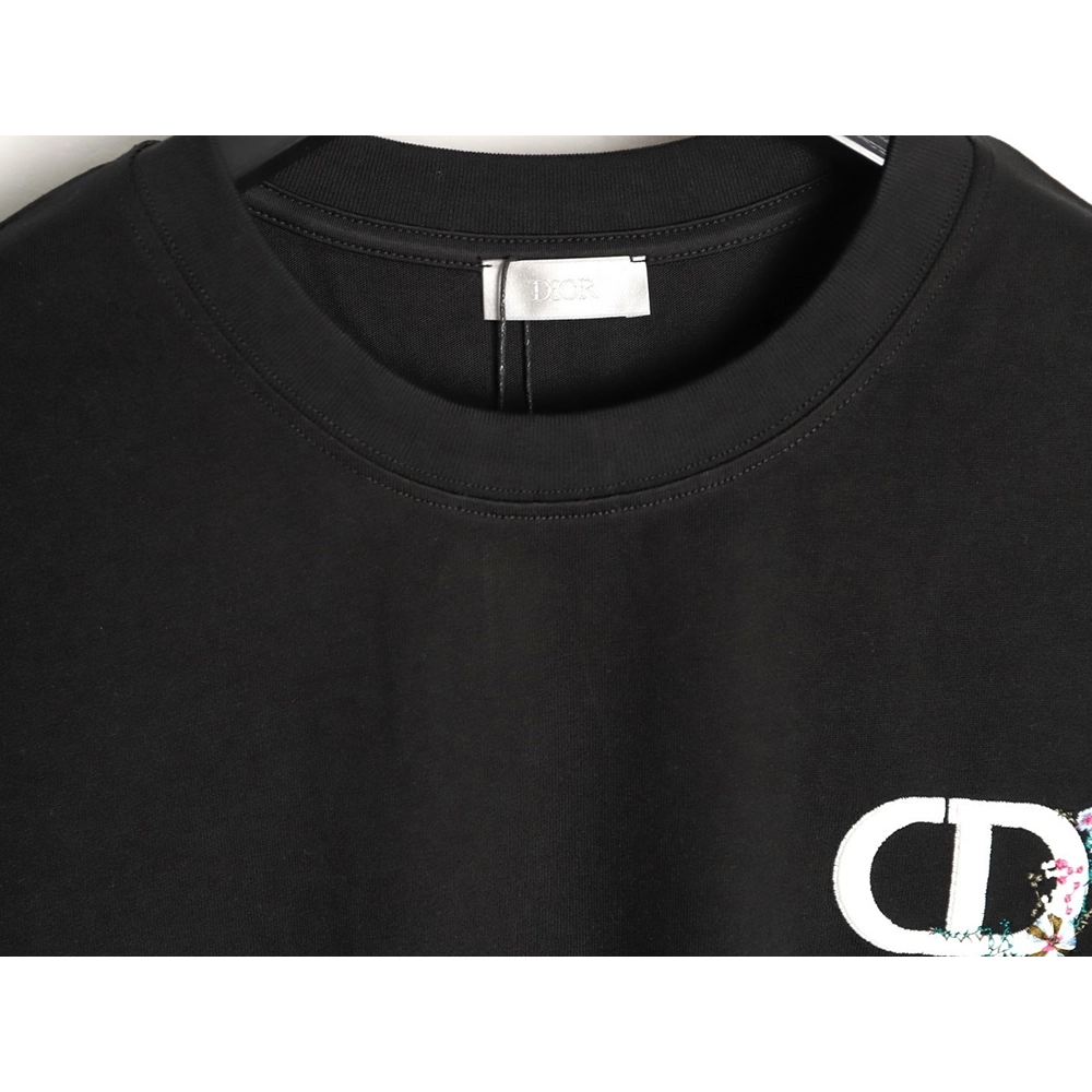 Dior CD letter floral embroidered short-sleeved shirt TSK1,Dior