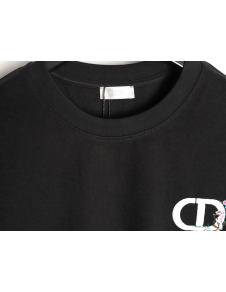 Dior CD letter floral embroidered short-sleeved shirt TSK1,Dior