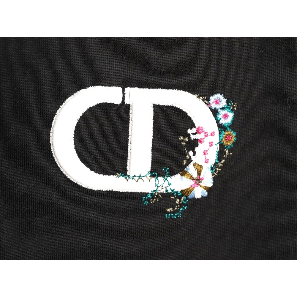 Dior CD letter floral embroidered short-sleeved shirt TSK1,Dior