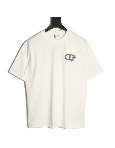 Dior CD letter floral embroidered short-sleeved shirt,Dior