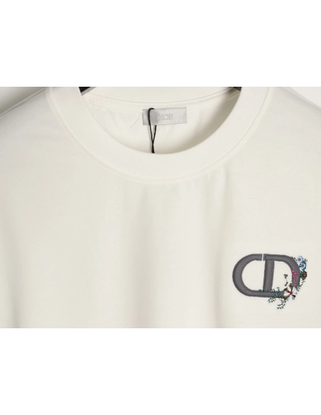 Dior CD letter floral embroidered short-sleeved shirt,Dior