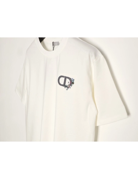 Dior CD letter floral embroidered short-sleeved shirt,Dior