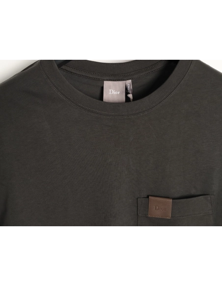 Dior Pocket Leather Label Short-Sleeve T-Shirt TSK1,Dior