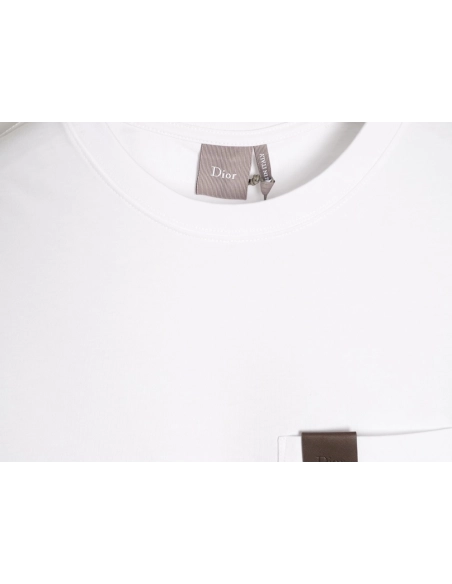 Dior Pocket Leather Label Short-Sleeve T-Shirt,Dior
