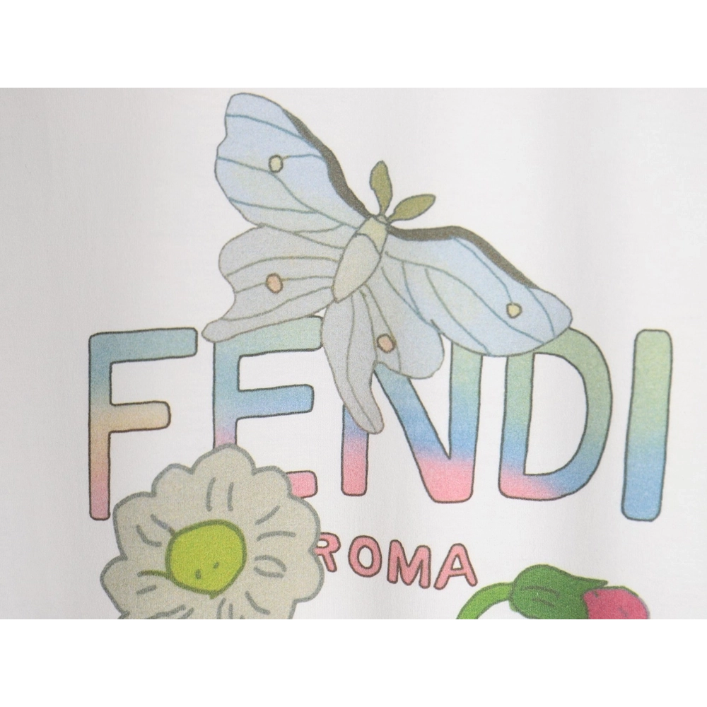 Fendi "Butterfly" Color-Block Printed Short-Sleeve T-Shirt,Fendi