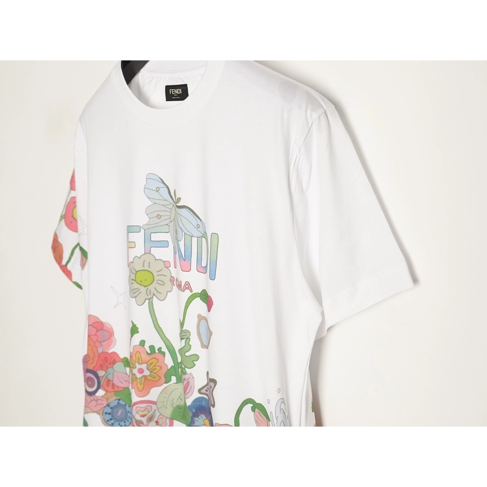 Fendi "Butterfly" Color-Block Printed Short-Sleeve T-Shirt,Fendi