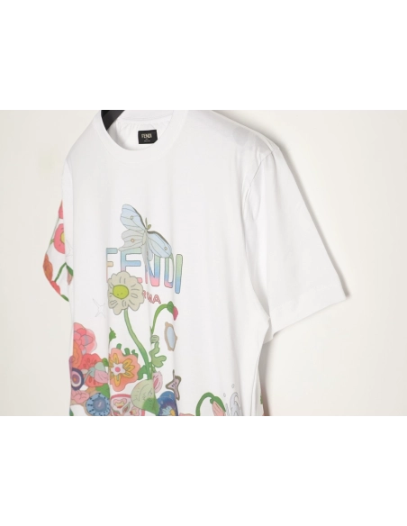 Fendi "Butterfly" Color-Block Printed Short-Sleeve T-Shirt,Fendi