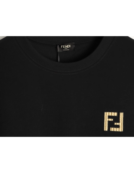 Fendi Double-F Embroidered Logo Short-Sleeve T-Shirt,Fendi
