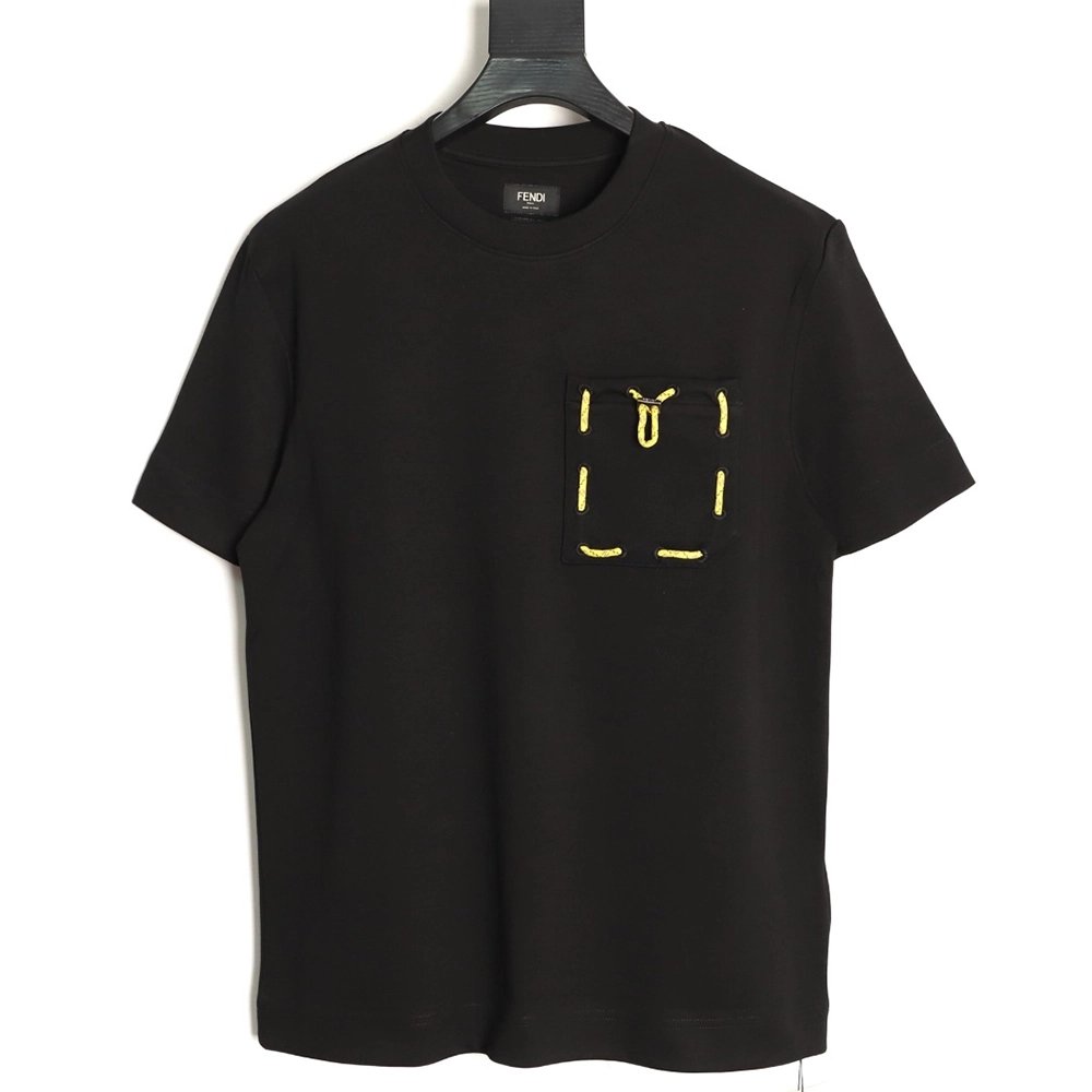 Fendi pocket elastic drawstring short-sleeved T-shirt TSK1,Fendi
