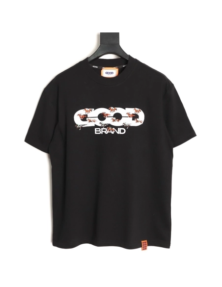 Good Brand Flocked Embroidery Horse Racing Short-Sleeve T-Shirt,Good Brand