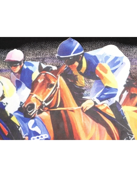 Good Brand Flocked Embroidery Horse Racing Short-Sleeve T-Shirt,Good Brand