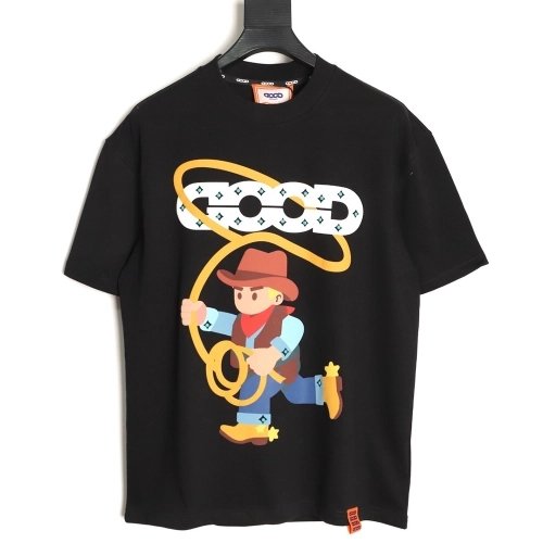 Good Brand Foamed Denim Rhinestone Short-Sleeve T-Shirt TSK1,Good Brand