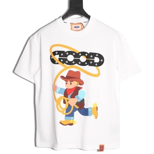 Good Brand Foamed Denim Rhinestone Short-Sleeve T-Shirt,Good Brand