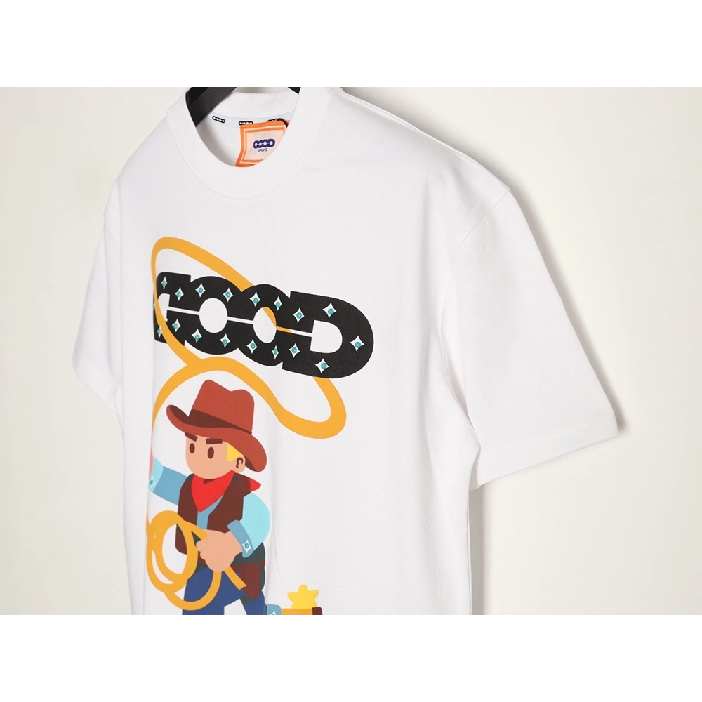 Good Brand Foamed Denim Rhinestone Short-Sleeve T-Shirt,Good Brand