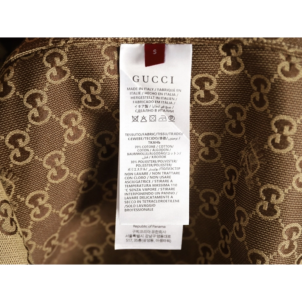 Gucci GG monogram embroidered horse year badge Cuban collar short-sleeved shirt,Gucci