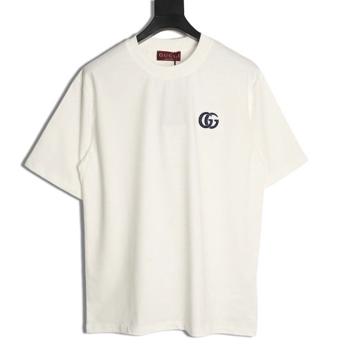 Gucci Interlocking Double G Embroidered Short-Sleeve T-Shirt,Gucci