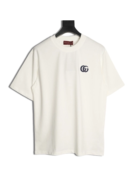 Gucci Interlocking Double G Embroidered Short-Sleeve T-Shirt,Gucci