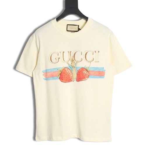 Gucci Letter Logo Strawberry Print Short-Sleeve T-Shirt,Gucci