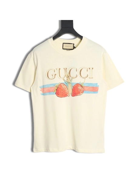 Gucci Letter Logo Strawberry Print Short-Sleeve T-Shirt,Gucci
