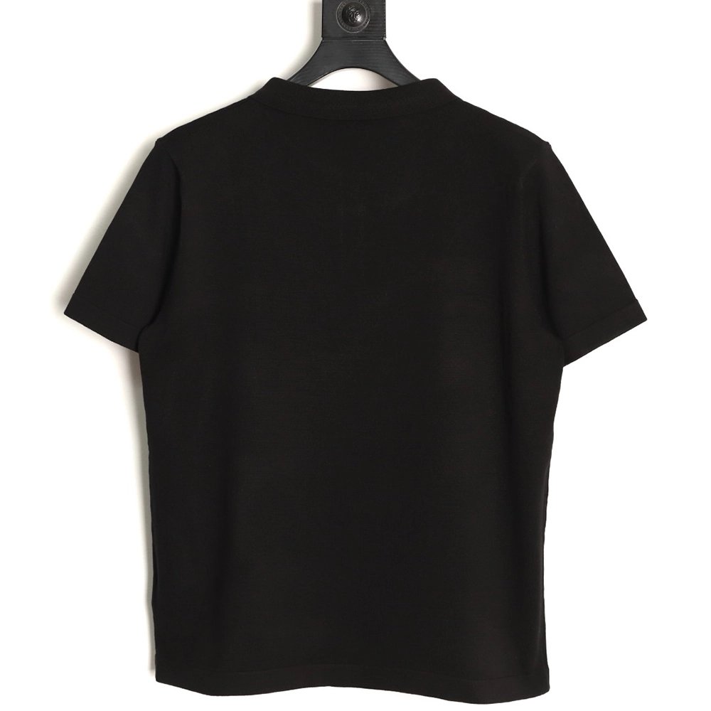 Gucci Striped Letter Jacquard Short-Sleeve Knitted Polo Shirt,Gucci