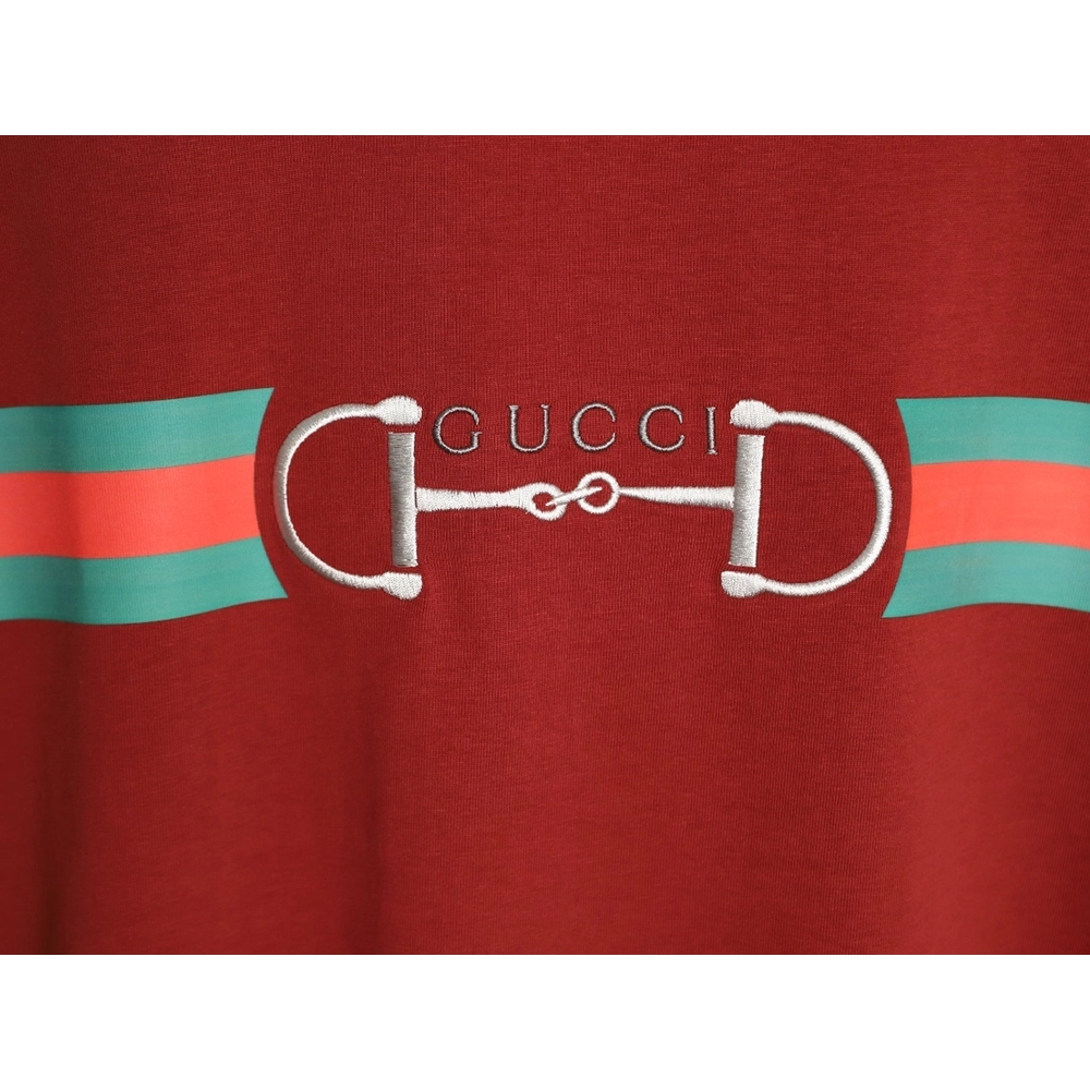 Gucci Two-Tone Horsebit Web Short-Sleeve T-Shirt TSK1,Gucci
