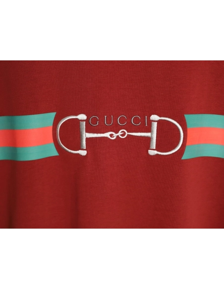 Gucci Two-Tone Horsebit Web Short-Sleeve T-Shirt TSK1,Gucci
