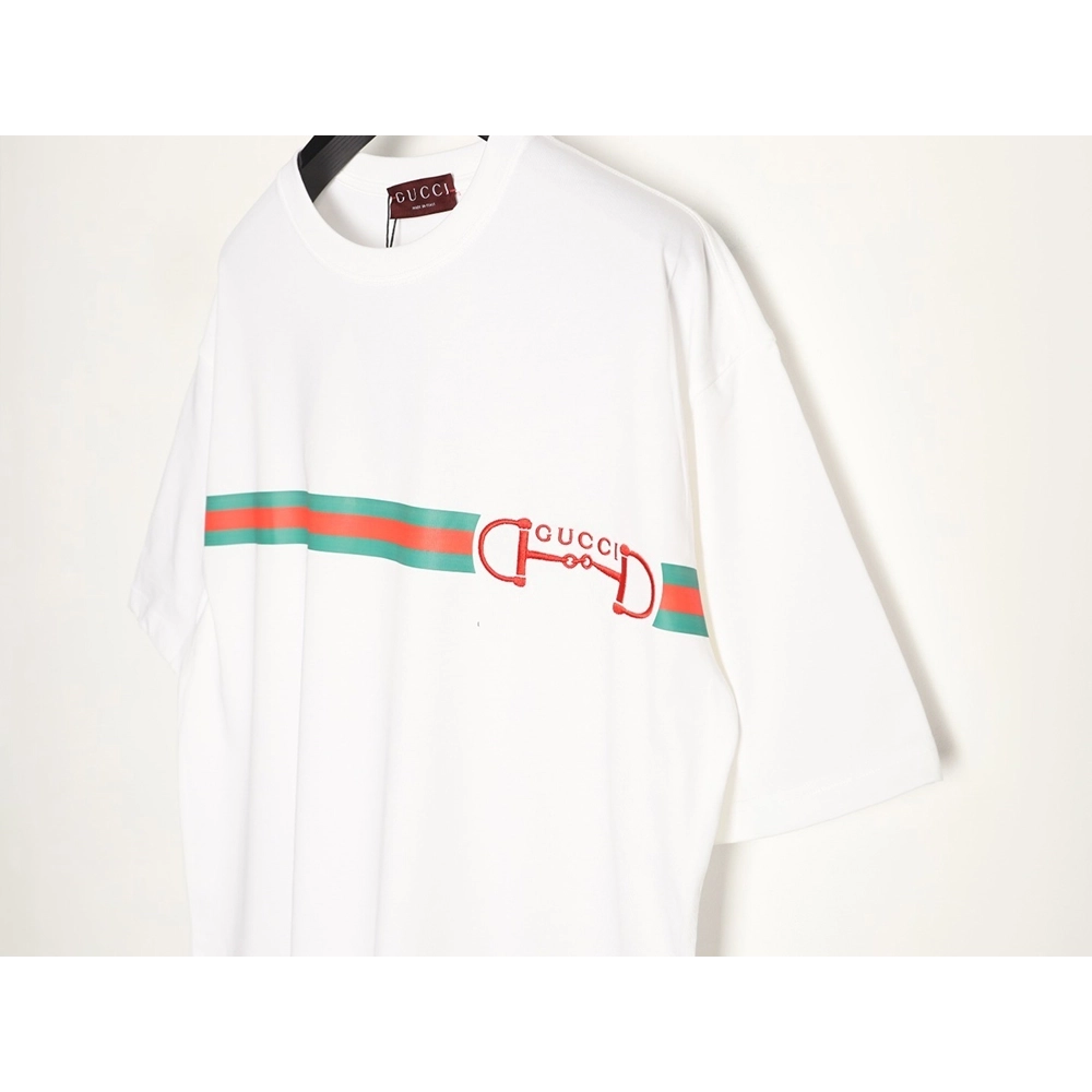 Gucci Two-Tone Horsebit Web Short-Sleeve T-Shirt,Gucci