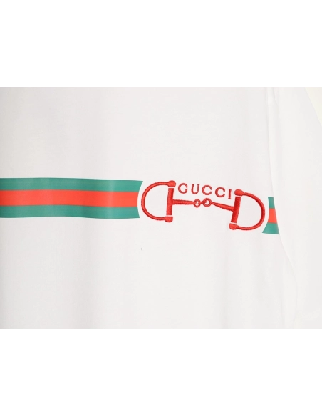 Gucci Two-Tone Horsebit Web Short-Sleeve T-Shirt,Gucci