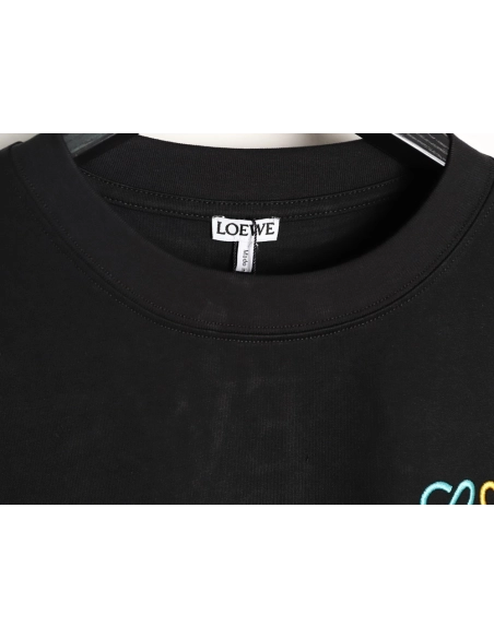 Loewe color-blocked embroidered logo short-sleeved shirt TSK1,Loewe