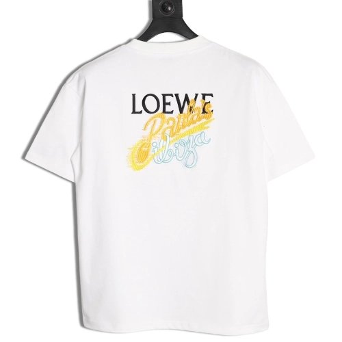 Loewe color-blocked embroidered logo short-sleeved shirt,Loewe