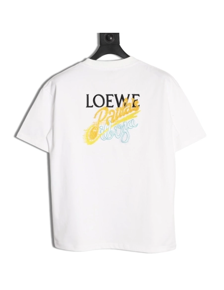 Loewe color-blocked embroidered logo short-sleeved shirt,Loewe