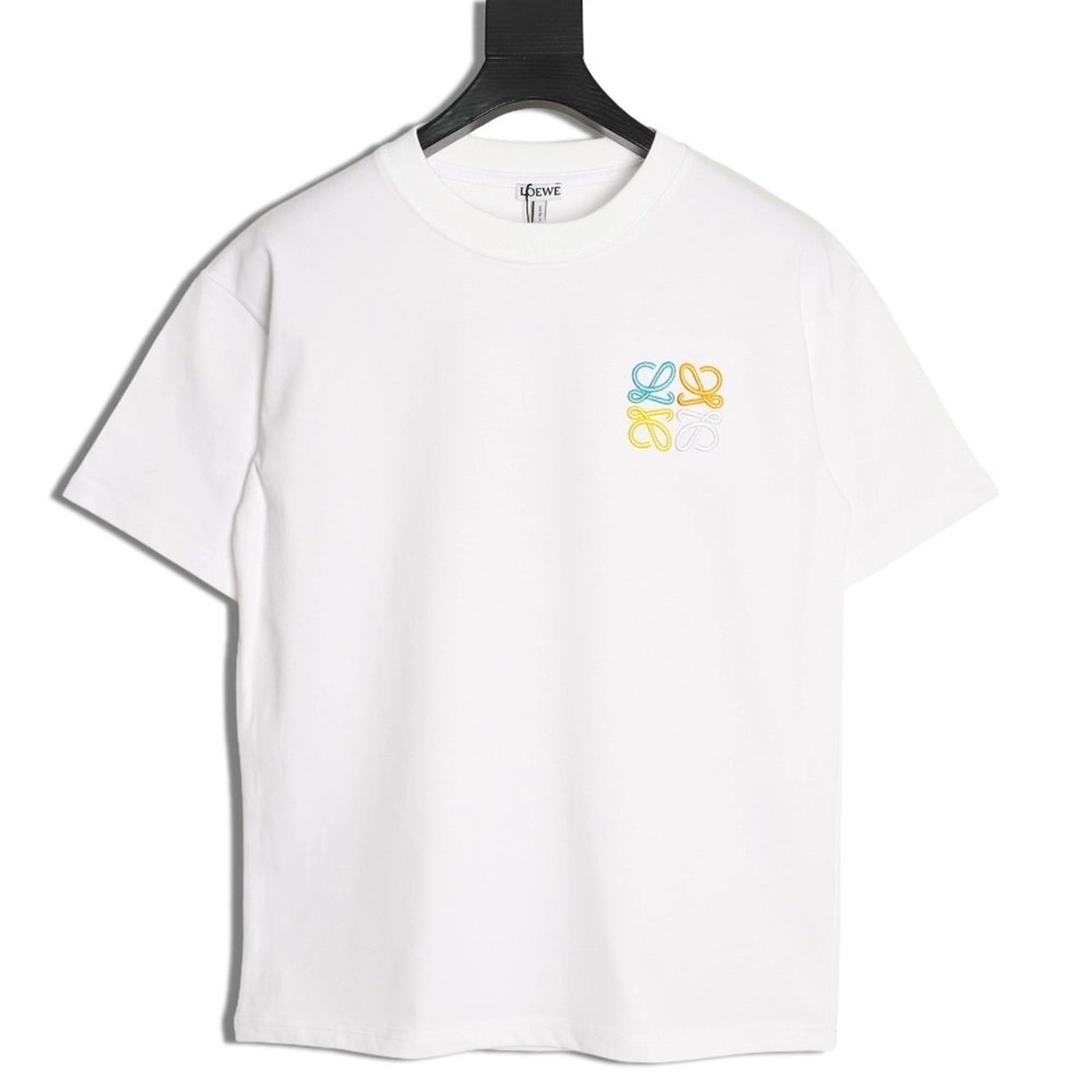 Loewe color-blocked embroidered logo short-sleeved shirt,Loewe