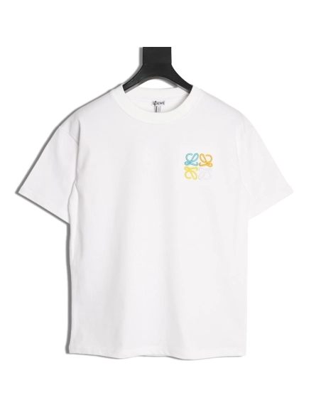 Loewe color-blocked embroidered logo short-sleeved shirt,Loewe