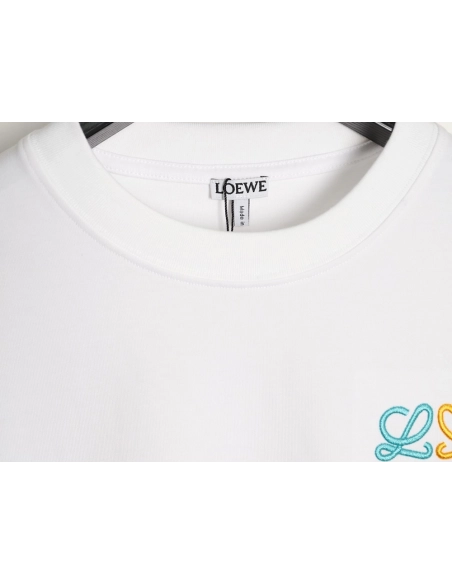 Loewe color-blocked embroidered logo short-sleeved shirt,Loewe