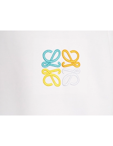 Loewe color-blocked embroidered logo short-sleeved shirt,Loewe