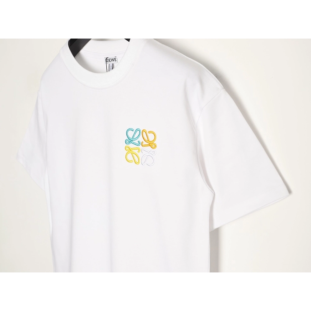 Loewe color-blocked embroidered logo short-sleeved shirt,Loewe
