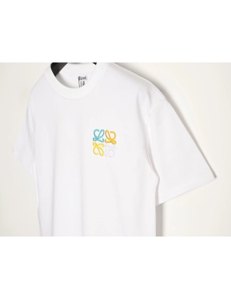 Loewe color-blocked embroidered logo short-sleeved shirt,Loewe