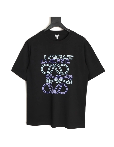 Loewe Irregular Logo Contrast-Color Foam-Printed Short-Sleeve T-Shirt TSK1,Loewe