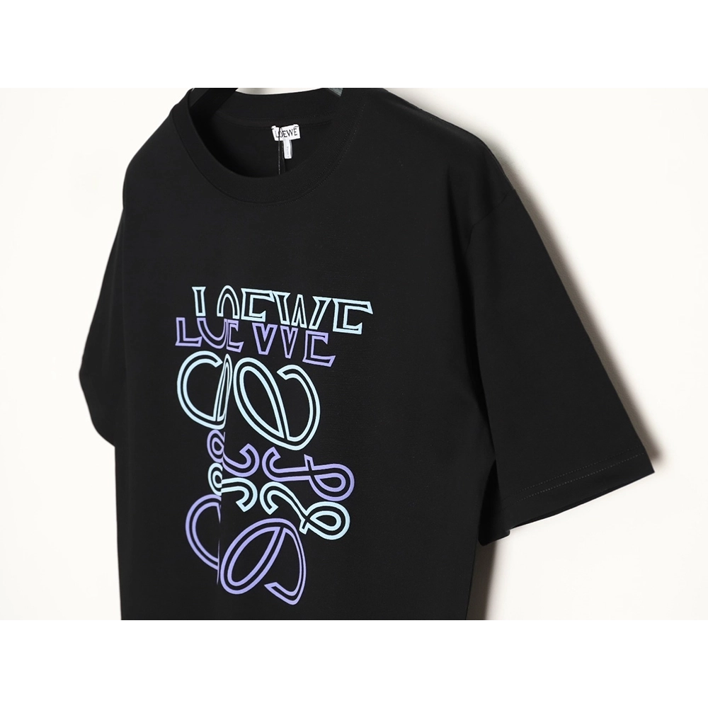 Loewe Irregular Logo Contrast-Color Foam-Printed Short-Sleeve T-Shirt TSK1,Loewe