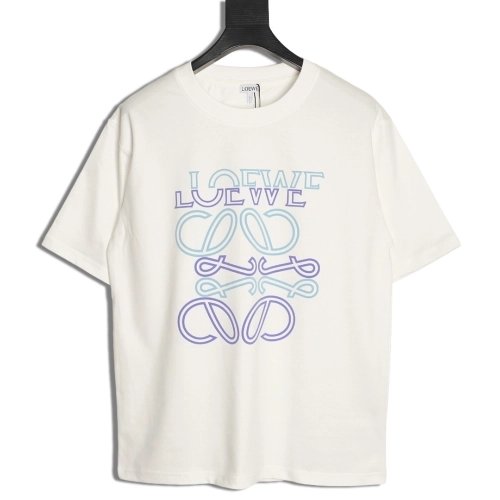 Loewe Irregular Logo Contrast-Color Foam-Printed Short-Sleeve T-Shirt,Loewe